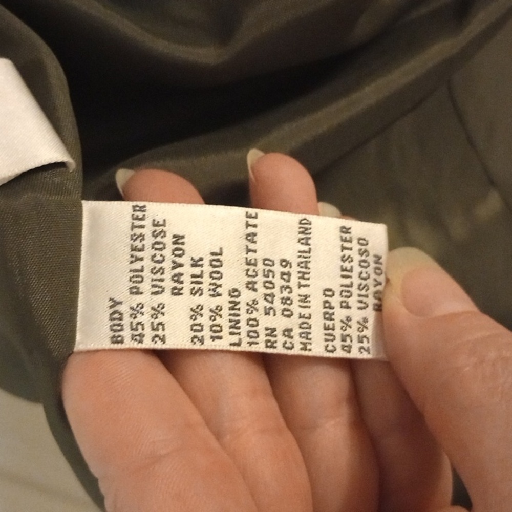 Vintage Jones wear olive green herringbone Blazer, size 16 - Picture 9 of 9